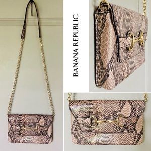 NWOT Banana Republic Snake Skin Crossbody Purse